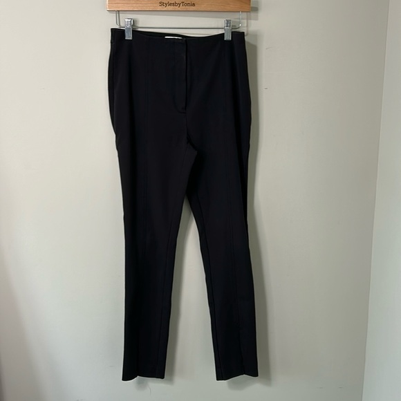 Anthropologie Pant The Essential High Rise Skinny Split Front Black Stretch Sz 2 - Picture 2 of 14
